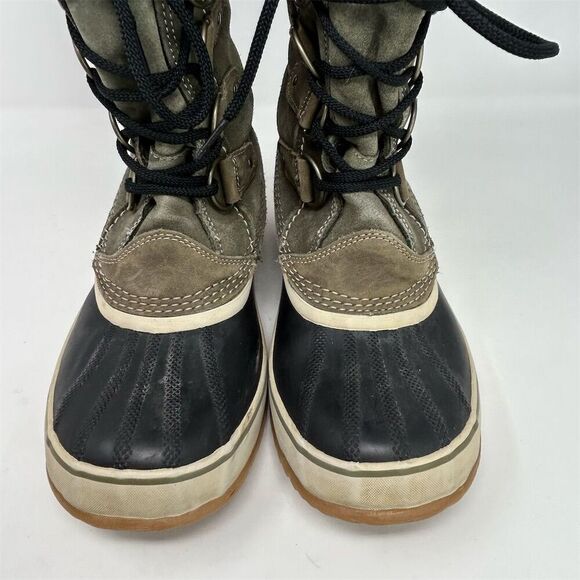 Sorel Joan Of Arctic Knit II Snow Boots Green Brown Taupe Size 10.5 Waterproof - Picture 3 of 14